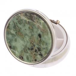 Таблетница на 3 отделения из камня офит цвет серебро