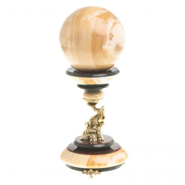 Сувенир шар антистресс из мрамора и бронзы &amp;quot;Слон&amp;quot; 123890