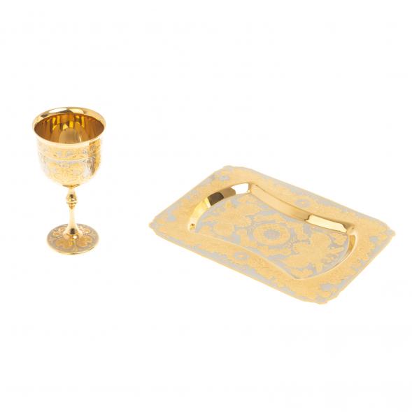 Набор коньячный &amp;quot;Эгоист&amp;quot; рюмка на тарелке Златоуст 127036