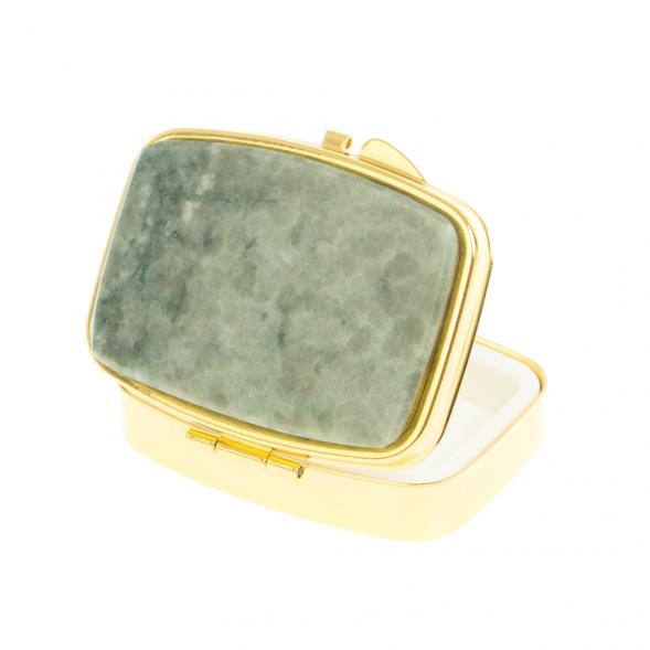 Таблетница на 2 отделения жадеит цвет золото 127192