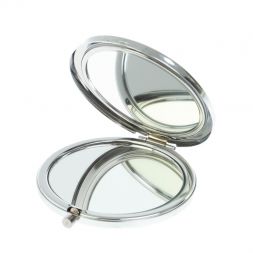 Зеркало круглое из камня золотистый обсидиан цвет серебро