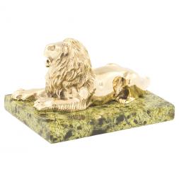 Статуэтка "Лев" из бронзы и змеевика