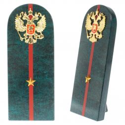 Сувенир погон &amp;quot;Младший лейтенант МВД&amp;quot; камень змеевик
