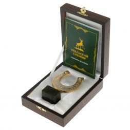 Подкова сувенирная &amp;quot;На удачу&amp;quot; камень нефрит в подарочной коробке Златоуст