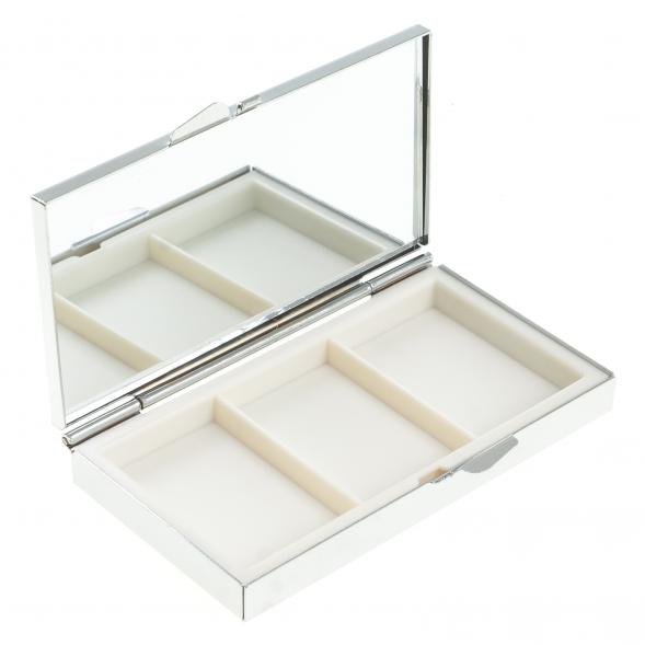 Таблетница на 3 отделения камень малахит цвет серебро 122752