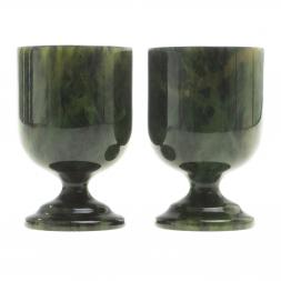 Набор рюмок из нефрита 2 шт 40 мл 4,3х6,5 см