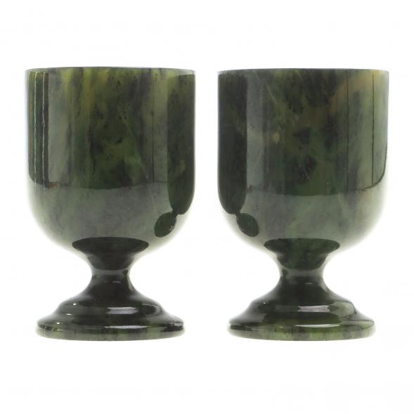 Набор рюмок из нефрита 2 шт 40 мл 4,3х6,5 см 123709