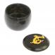 Шкатулка круглая с ящерицей черный змеевик 6х6х5,5 см 125016