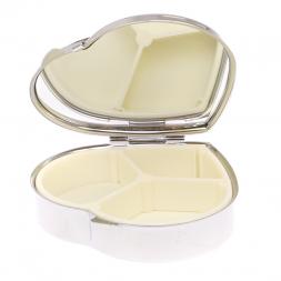 Таблетница "Сердце" на 3 отделения камень актиновит цвет серебро