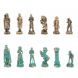 Шахматы &amp;quot;Рыцари&amp;quot; фигуры бронза / патина 28х28 см из змеевика и мрамора 128218