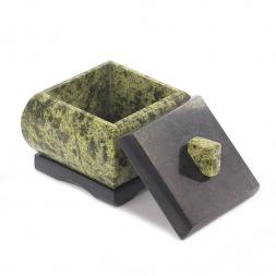 Шкатулка для украшений змеевик 6х6х6 см