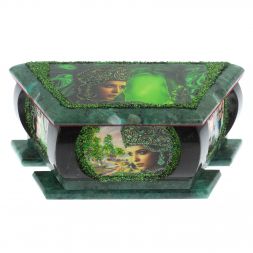 Шкатулка с рисунком "Хозяйка медной горы" 20х10х8 см змеевик