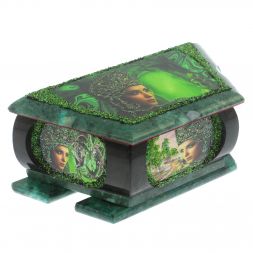Шкатулка с рисунком "Хозяйка медной горы" 20х10х8 см змеевик