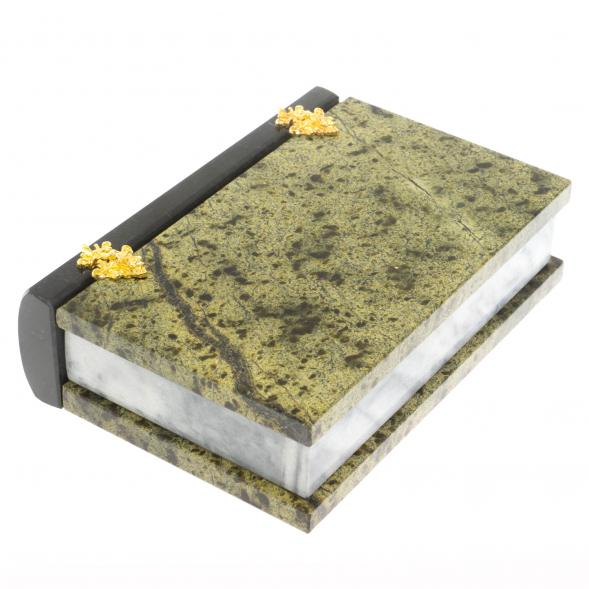 Шкатулка в виде книги &amp;quot;Книжка&amp;quot; камень змеевик 13х17,5х4 см 122152