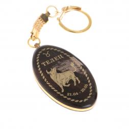 Брелок знак зодиака &amp;quot;Телец&amp;quot; камень обсидиан