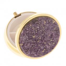 Таблетница на 3 отделения камень флюорит цвет золото