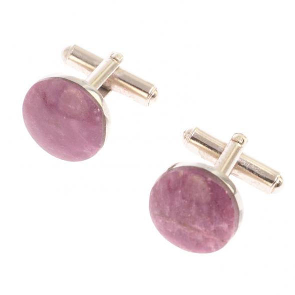 Запонки камень турмалин круглые 126506