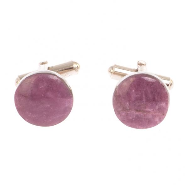 Запонки камень турмалин круглые 126506