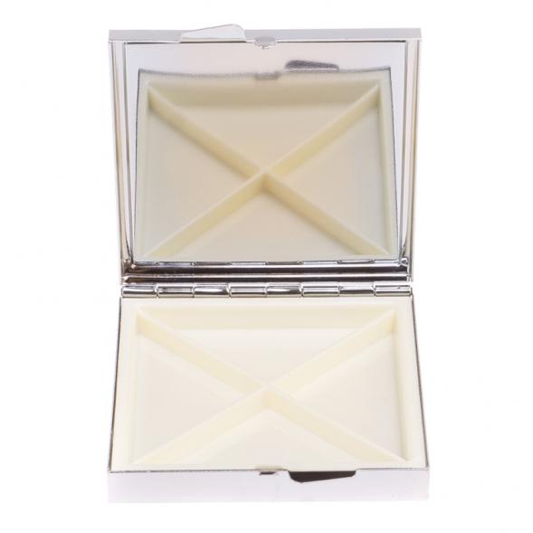 Таблетница на 4 отделения из малахита с хризоколлой цвет серебро 126730