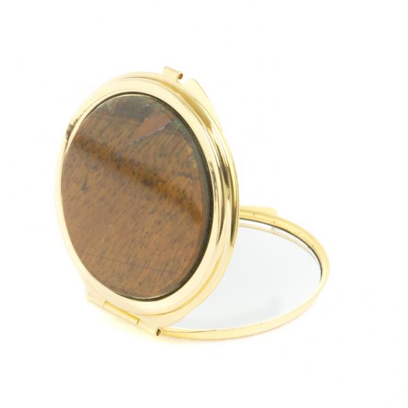 Зеркальце круглое из тигрового глаза цвет золото 127359