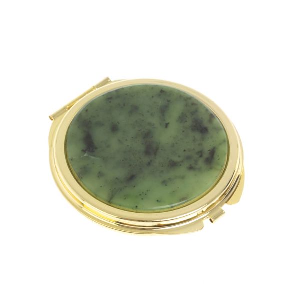 Зеркальце круглое из нефрита цвет золото 128058