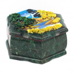 Шкатулка Шестигранная с рисунком &amp;quot;Осенний пейзаж&amp;quot; 14х12,5х7 см