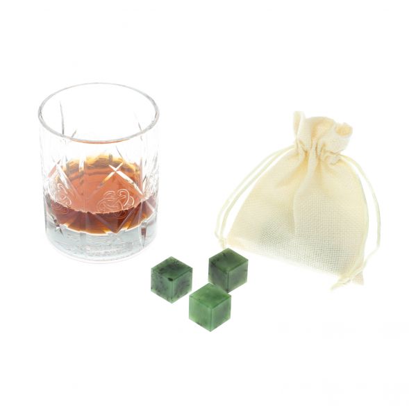 Камни для охлаждения напитков 3 кубика из саянского нефрита 128602