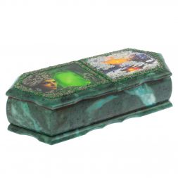 Шкатулка &amp;quot;Хозяйка медной горы и зимний пейзаж&amp;quot; 29,5х12х8 см