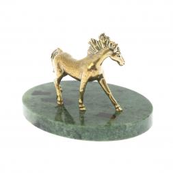 Статуэтка &amp;quot;Лошадь&amp;quot; из змеевика и бронзы 10х7,5х6,5 см