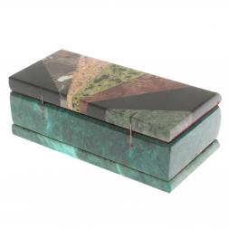 Шкатулка из камня Мозаика 14х7х5,5 см