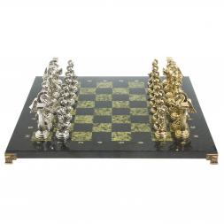 Шахматы "Восточные" доска 40х40 см змеевик фигуры металлические