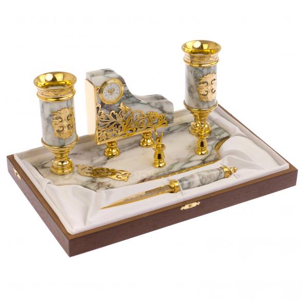 Письменный прибор &amp;quot;Меценат&amp;quot; из мрамора Златоуст 125018
