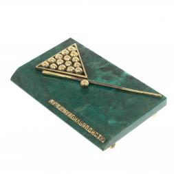 Сувенир "Подарок лучшему бильярдисту" бронза змеевик