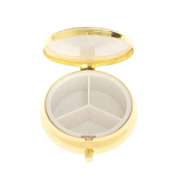 Таблетница на 3 отсека амазонит цвет золото 127194