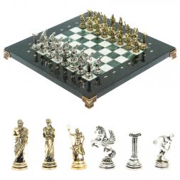 Шахматы &amp;quot;Олимпийские игры&amp;quot; 28х28 см из змеевика и мрамора