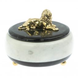 Шкатулка &amp;quot;Лев&amp;quot; из мрамора 15х15х12 см