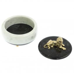 Шкатулка &amp;quot;Лев&amp;quot; из мрамора 15х15х12 см