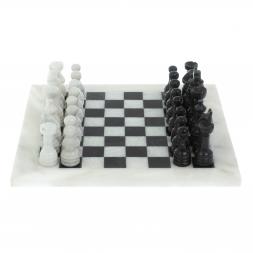 Каменные шахматы &amp;quot;Узоры&amp;quot; из мрамора доска 25х25 см