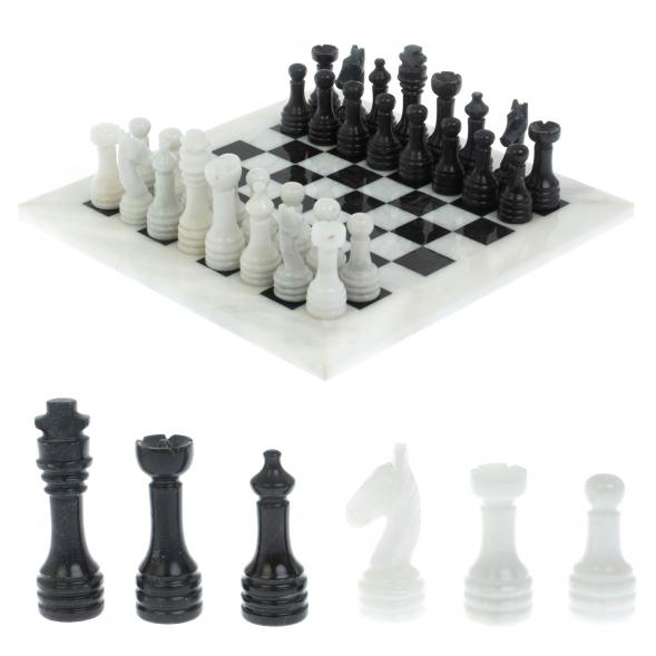 Каменные шахматы &amp;quot;Узоры&amp;quot; из мрамора доска 25х25 см 129204