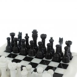 Каменные шахматы &amp;quot;Узоры&amp;quot; из мрамора доска 25х25 см