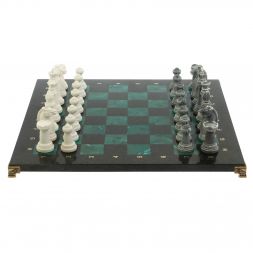 Шахматы подарочные &amp;quot;Стаунтон&amp;quot; 44х44 см шабровский змеевик