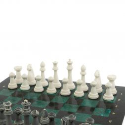 Шахматы подарочные &amp;quot;Стаунтон&amp;quot; 44х44 см шабровский змеевик