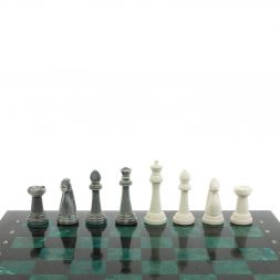 Шахматы подарочные &amp;quot;Стаунтон&amp;quot; 44х44 см шабровский змеевик