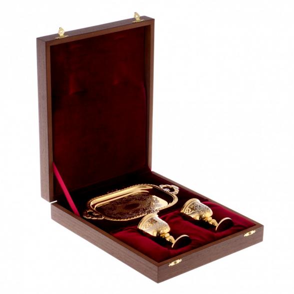 Набор для ликёра &amp;quot;Дуэт&amp;quot; 2 рюмки на подносе Златоуст 122192