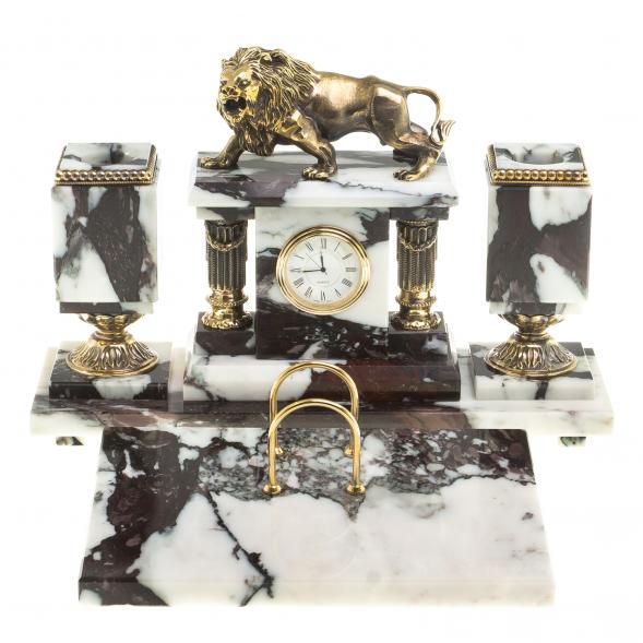 Письменный прибор &amp;quot;Рычащий лев&amp;quot; камень мрамор 124071