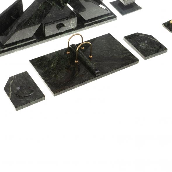 Письменный набор &amp;quot;Герб РФ&amp;quot; из змеевика с бюваром и лотком А4 124314