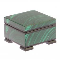 Шкатулка из малахита 6,5х6,5х4,5 см