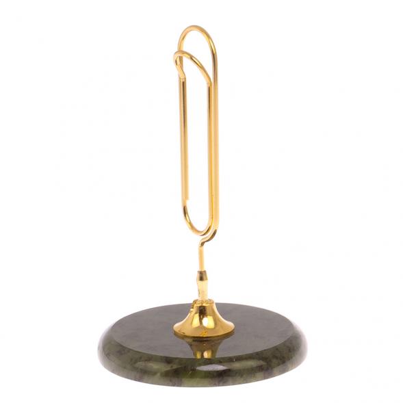 Визитница &amp;quot;Скрепка&amp;quot; на подставке из нефрита 125214