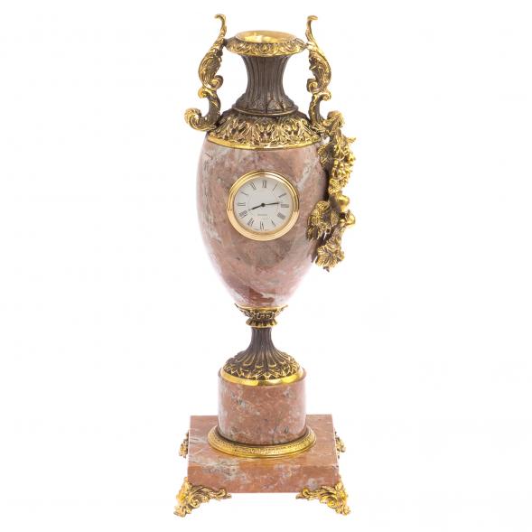 Ваза с часами &amp;quot;Виноград&amp;quot; камень креноид бронза 125756