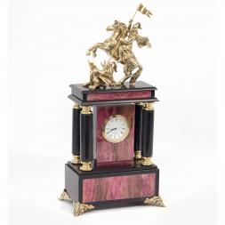 Часы &amp;quot;Георгий Победоносец&amp;quot; большие родонит бронза